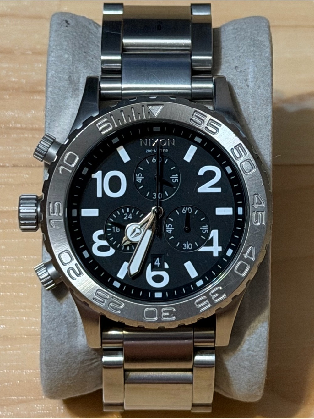 Nixon The 42-20 Chrono Minimize Silver White Chronograph Men's Analog Watch RUNS - Picture 2 of 9